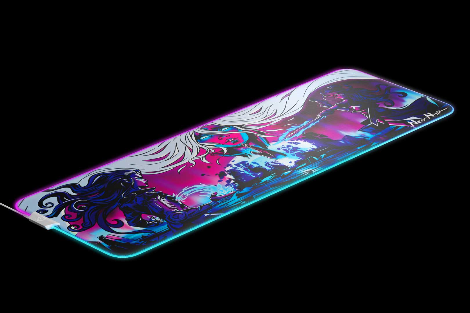 Mouse Pad Gaming STEELSERIES QcK Prism XL Neo Noir Edition